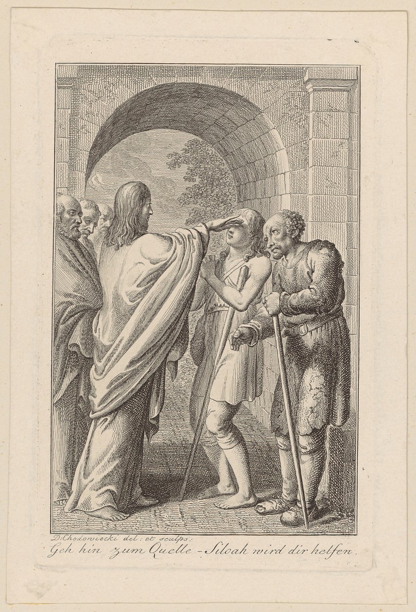 Jésus guérit un aveugle - Daniel Nikolaus Chodowiecki