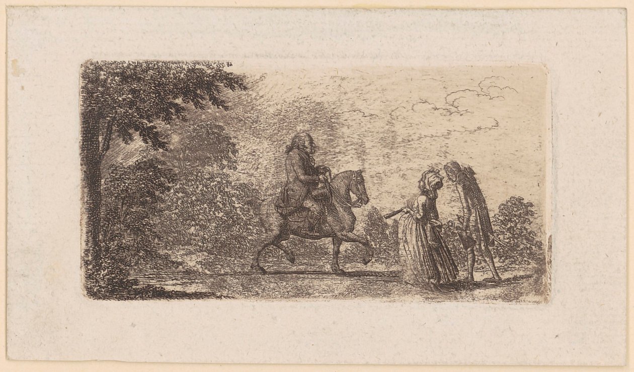 Petit monsieur à cheval avec la dame - Daniel Nikolaus Chodowiecki