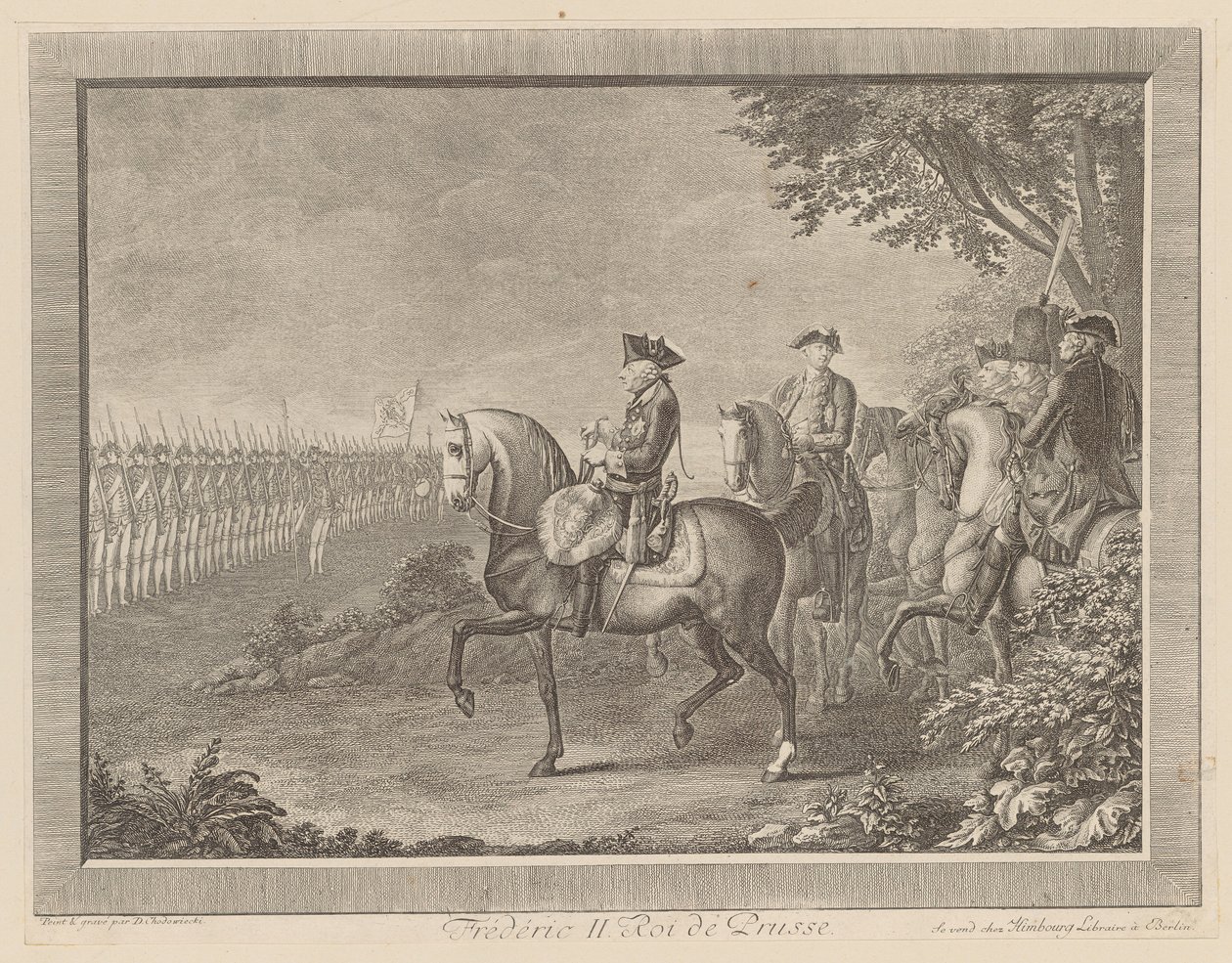 Le roi Frédéric II de Prusse, parade de la garde à Potsdam - Daniel Nikolaus Chodowiecki