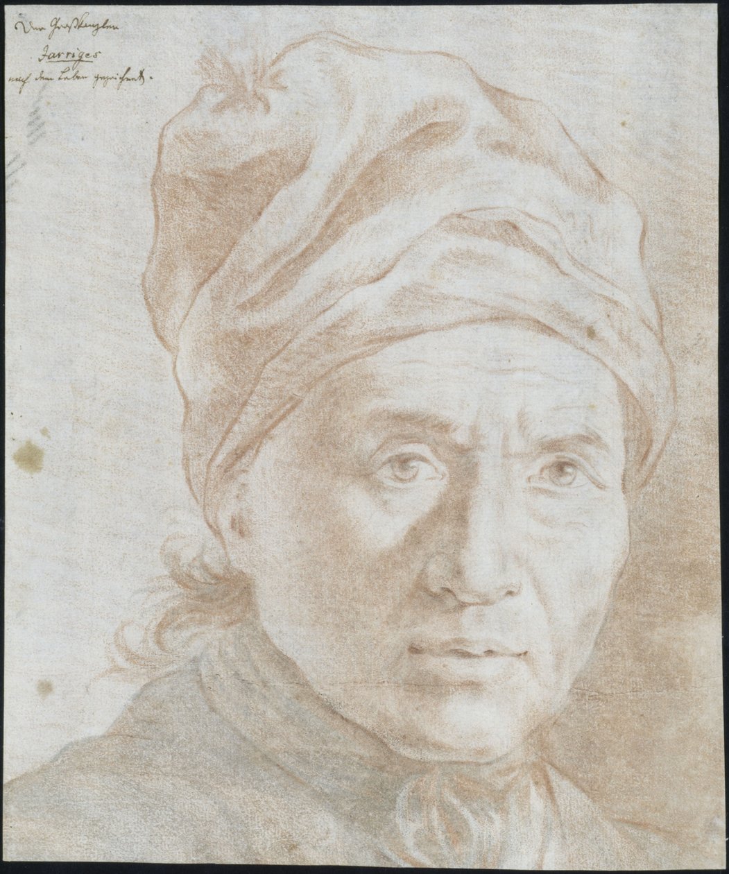 Tête du grand chancelier prussien Philipp Joseph von Jarriges, portant un bonnet de nuit, tournée à demi vers la droite - Daniel Nikolaus Chodowiecki