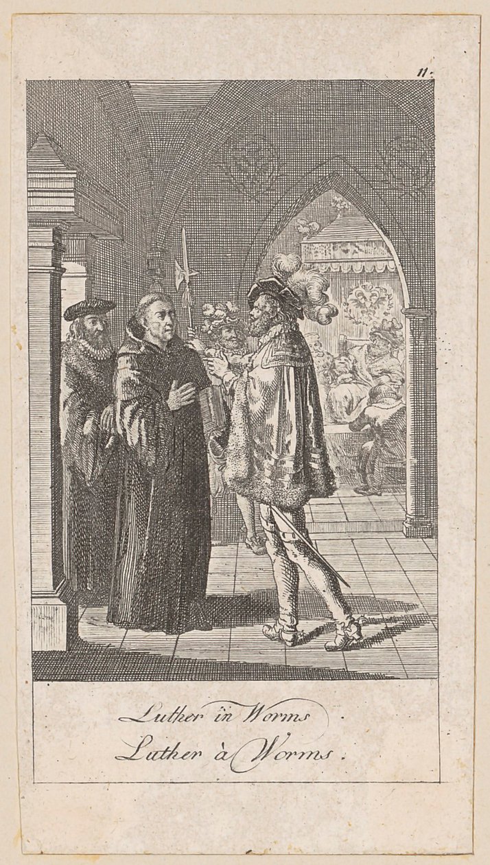 Luther à Worms, planche 11 de la série « Histoire ancienne, médiévale et moderne » - Daniel Nikolaus Chodowiecki