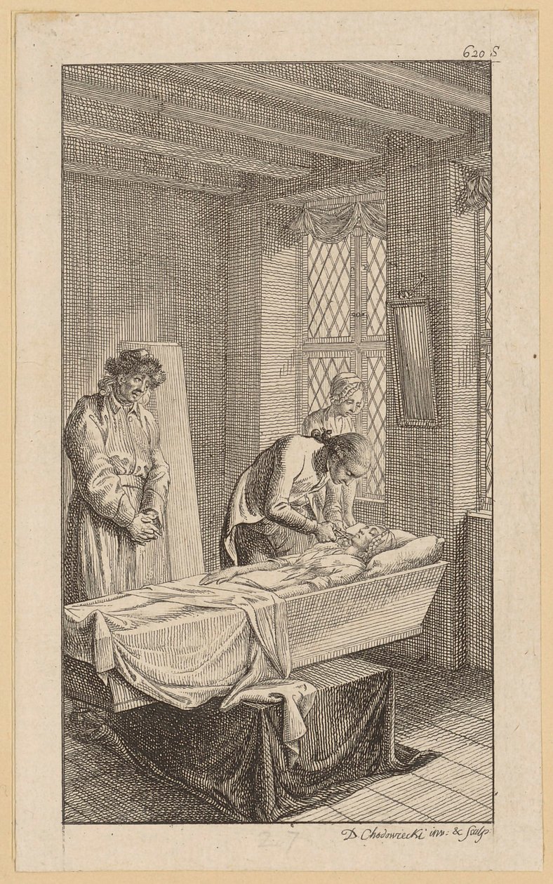 Minchen dans son cercueil - Daniel Nikolaus Chodowiecki
