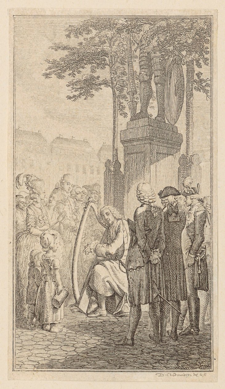 Minnesänger, page 1 de la première édition des « Poèmes de Gottfried August Bürger » - Daniel Nikolaus Chodowiecki
