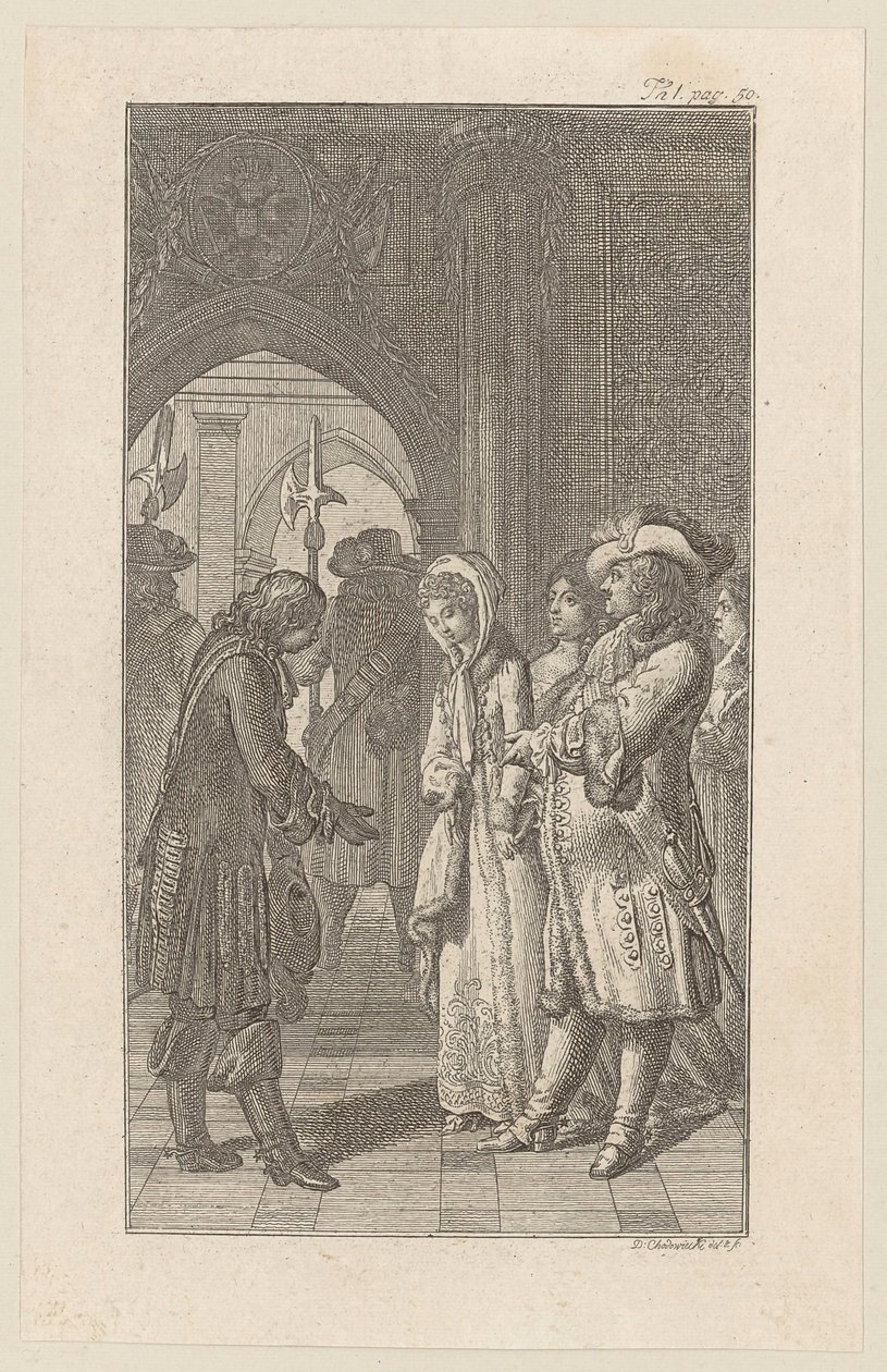 Pierre le Grand présente une épouse à un colonel - Daniel Nikolaus Chodowiecki