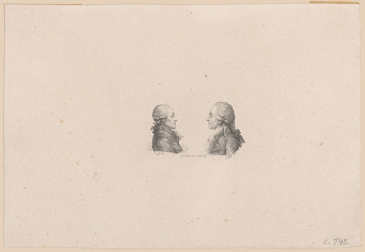 Portrait du peintre de cour Anton Graff et du conseiller de cour Wilhelm Gottlieb Becker - Daniel Nikolaus Chodowiecki