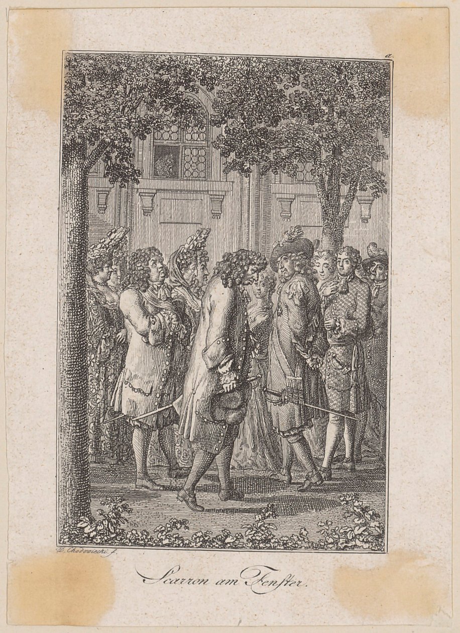 Scarron à la fenêtre. Récit de Kretschmann - Daniel Nikolaus Chodowiecki