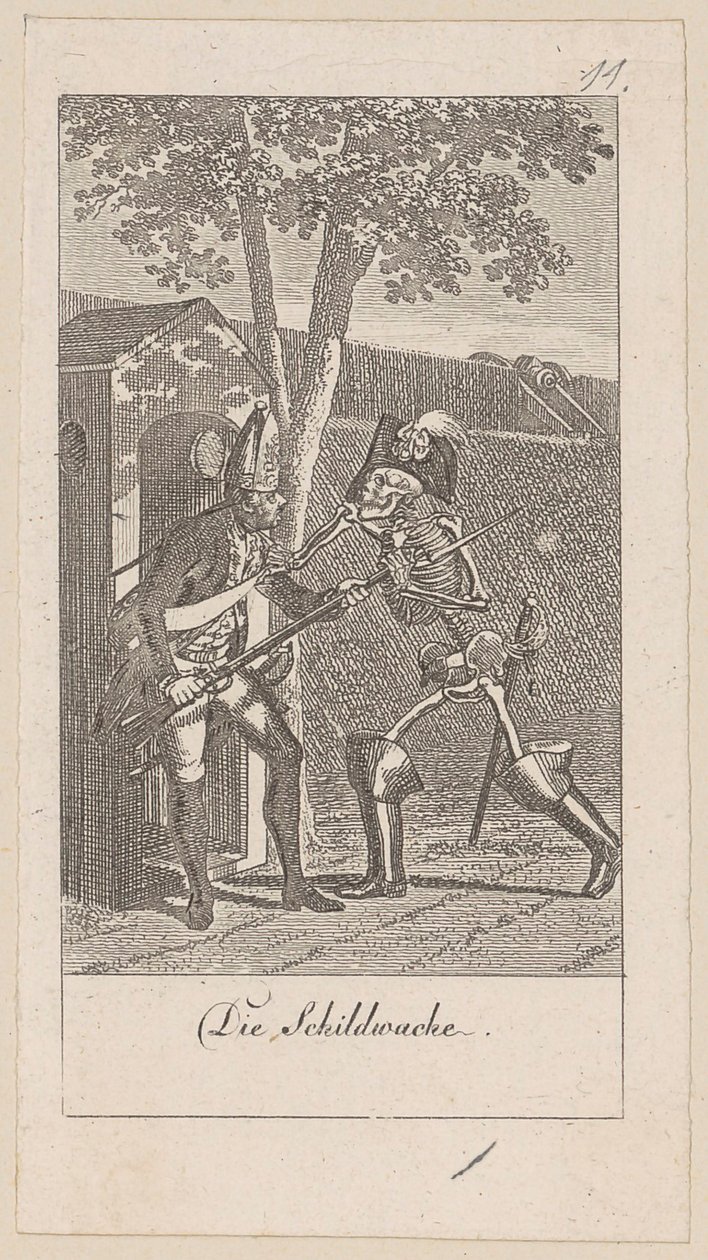 La Garde, planche 11 de la série « La Danse macabre » - Daniel Nikolaus Chodowiecki