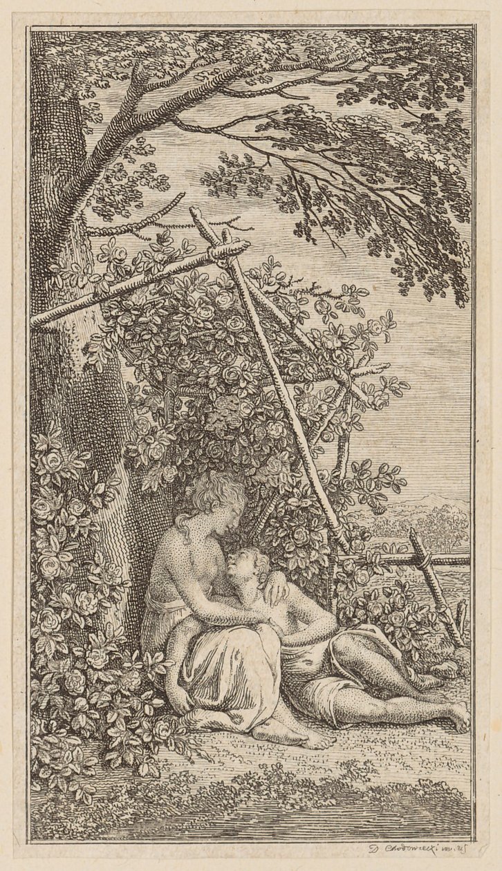 Chant du cygne, planche 7 de la première édition des « Poèmes de Gottfried August Bürger » - Daniel Nikolaus Chodowiecki