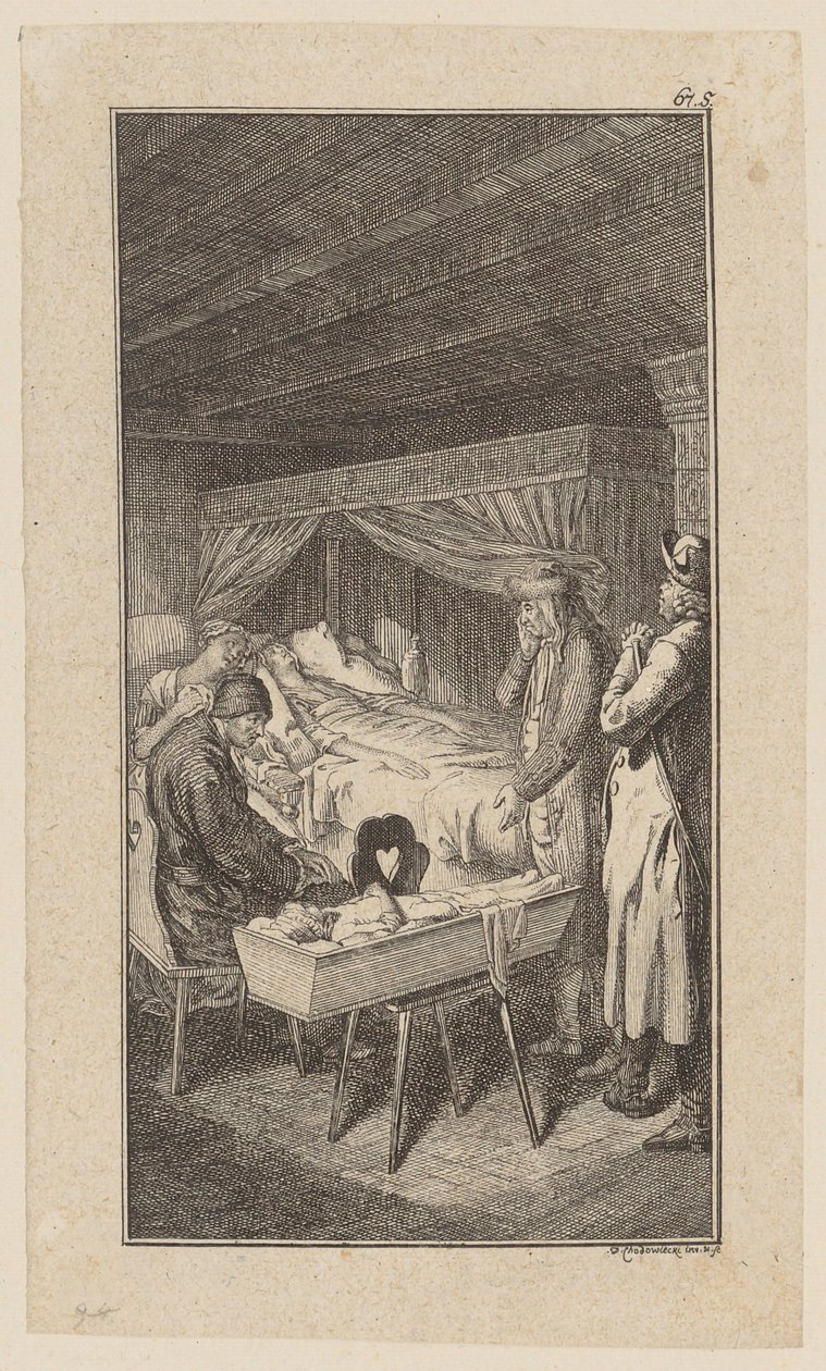 Sebaldus sur son lit de mort - Daniel Nikolaus Chodowiecki