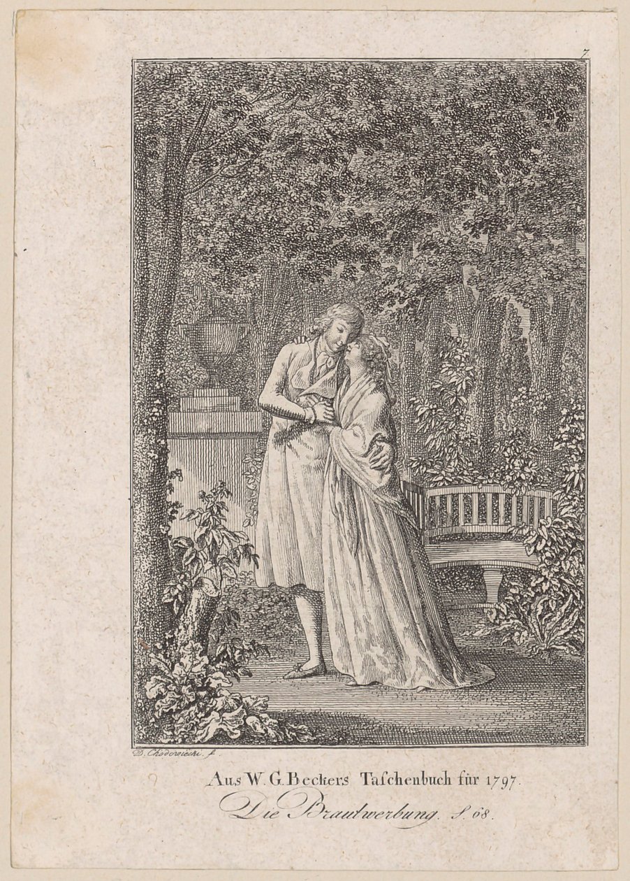 Gravure de titre pour «La demande en mariage» de W. G. Becker - Daniel Nikolaus Chodowiecki