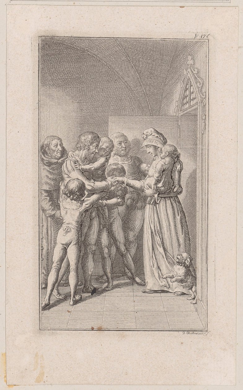 Gravure sur cuivre illustrant « Les frères de l