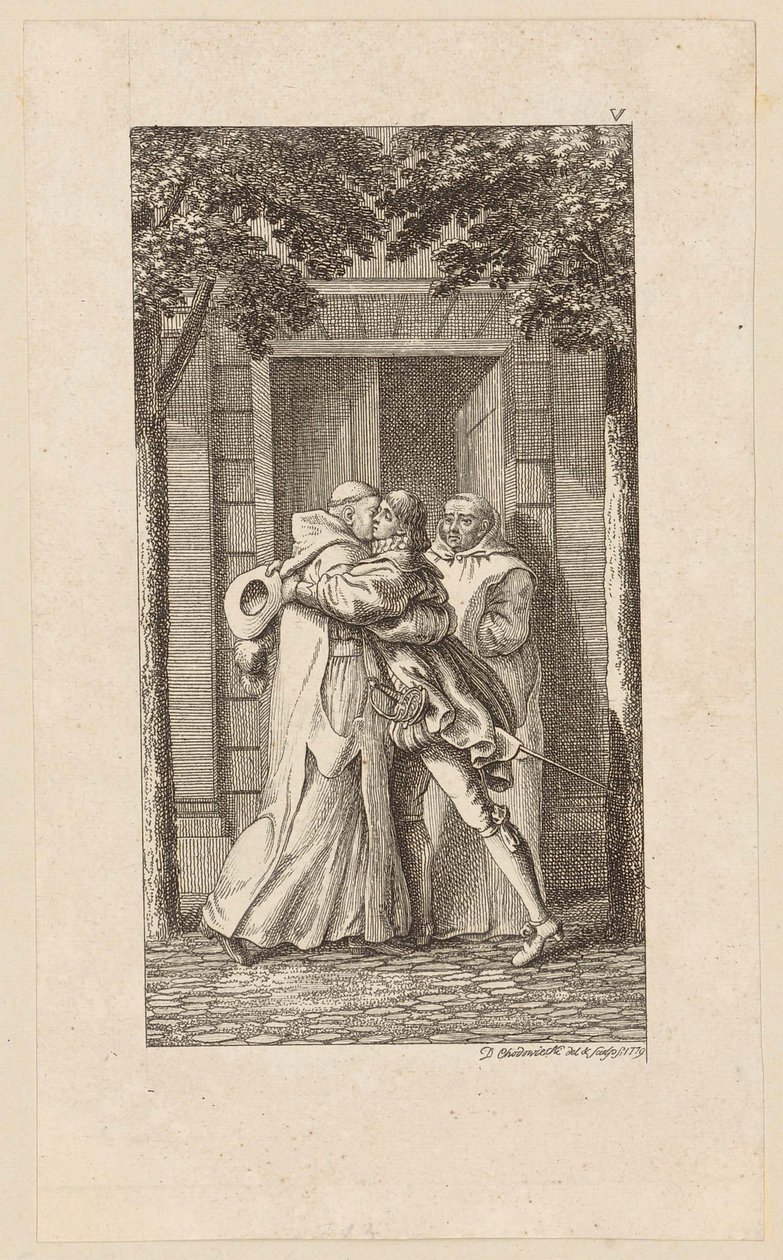 Gravure de titre du « Gil Blas » de Le Sage, cinquième tome - Daniel Nikolaus Chodowiecki