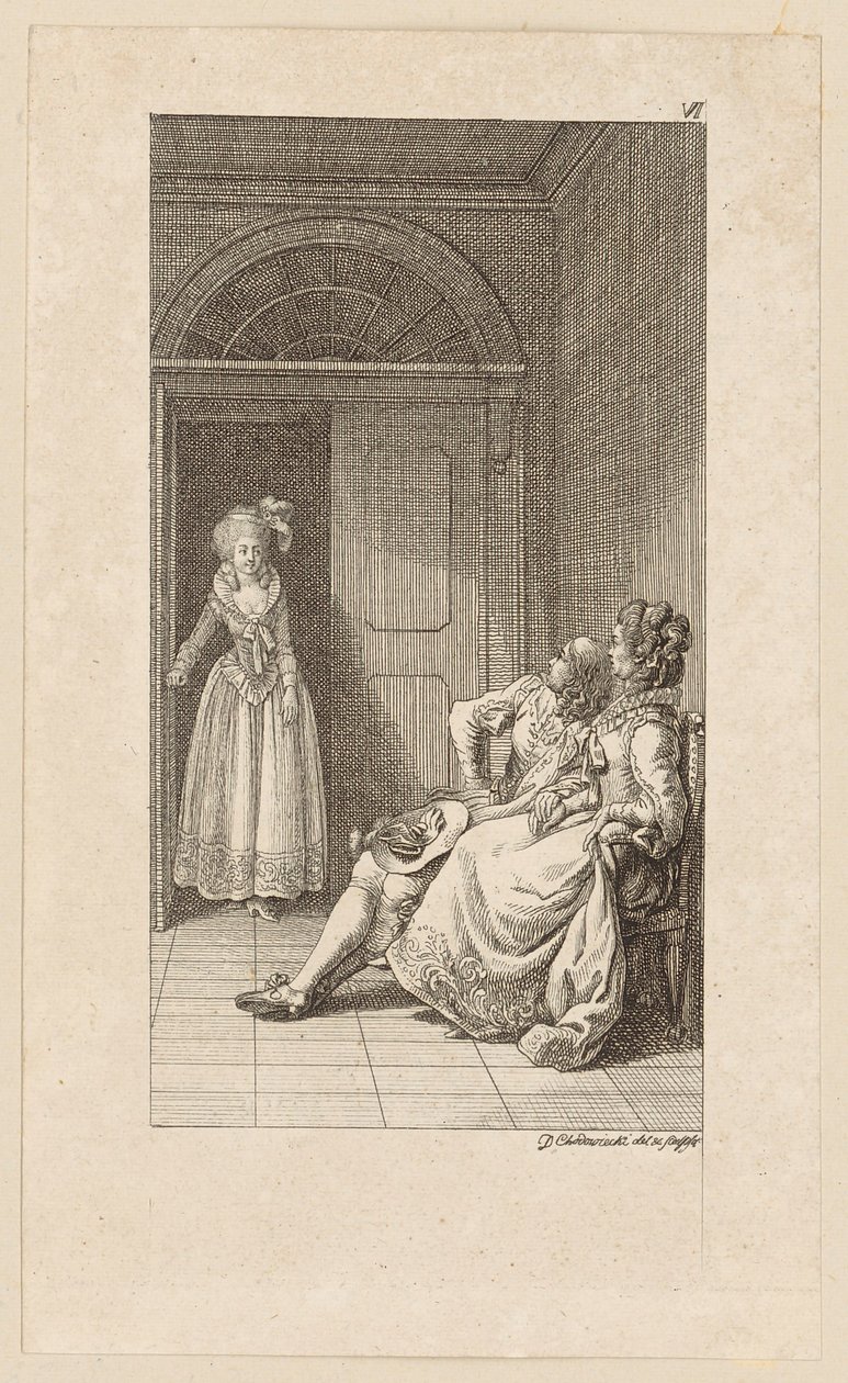 Gravure de titre du « Gil Blas » de Le Sage, sixième tome - Daniel Nikolaus Chodowiecki