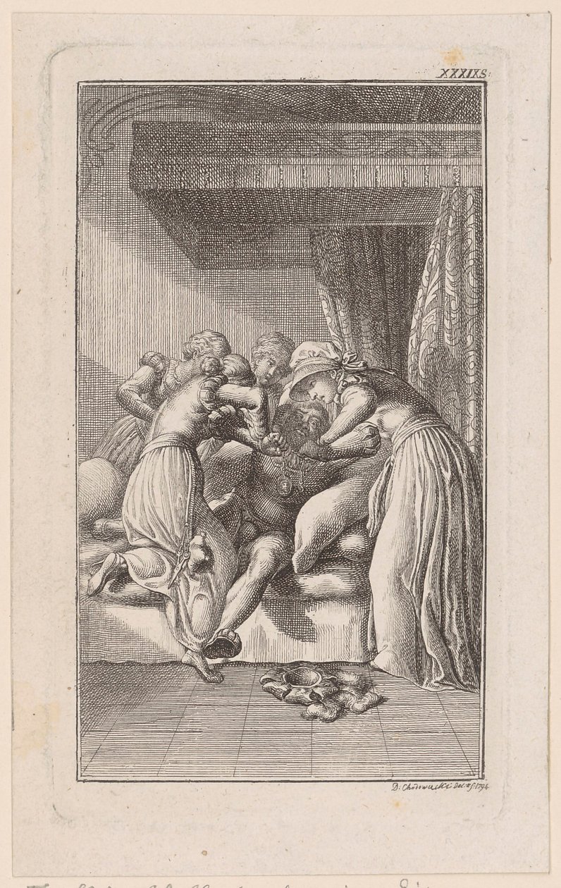 Gravure de titre illustrant « Sagen der Vorzeit » de Veit Weber, troisième tome - Daniel Nikolaus Chodowiecki