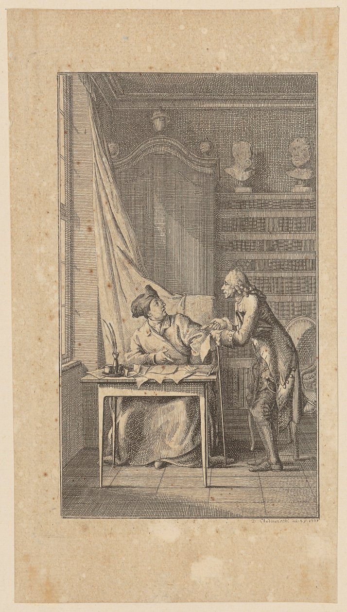 Gravure de titre pour le «Leben, Thaten und Meinungen des Dr. J. Peter Menadie» de Weber, première partie - Daniel Nikolaus Chodowiecki