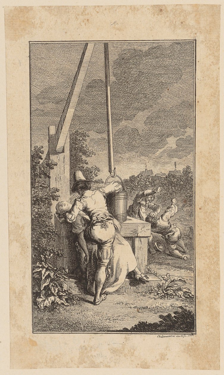 Gravure de titre pour « Vie, actes et opinions du Dr J. Peter Menadie » de Weber, deuxième partie - Daniel Nikolaus Chodowiecki