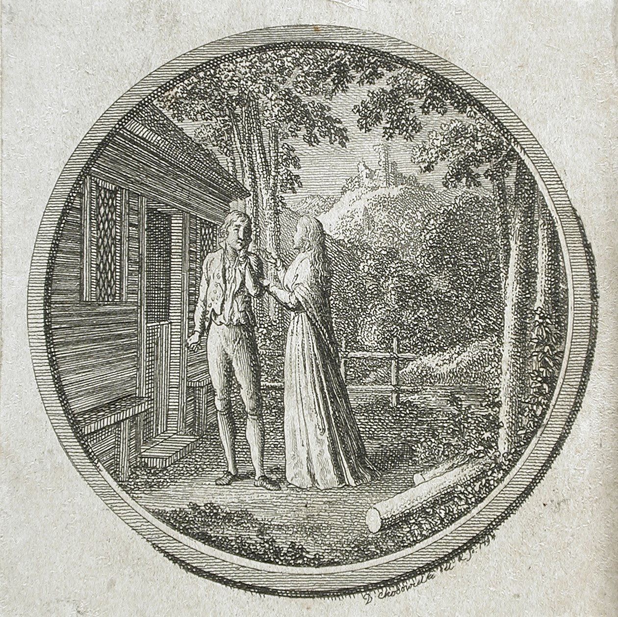 Page de titre et vignette de « Klara Du Plessis » de La Fontaine - Daniel Nikolaus Chodowiecki