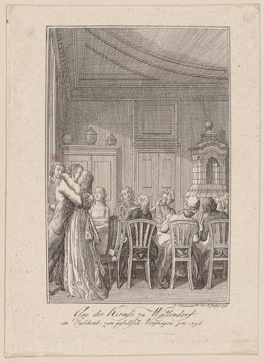 Fiançailles de la fille du fermier de Wallendorf avec son secrétaire - Daniel Nikolaus Chodowiecki