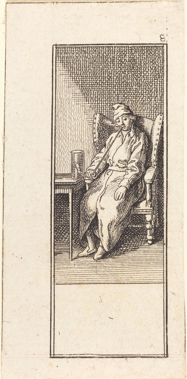 Jeune homme assis, fumant - Daniel Nikolaus Chodowiecki