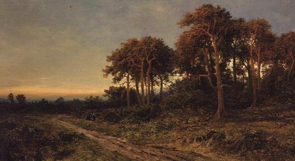 Paysage avec deux figures au coucher du soleil - Daniel Sherrin