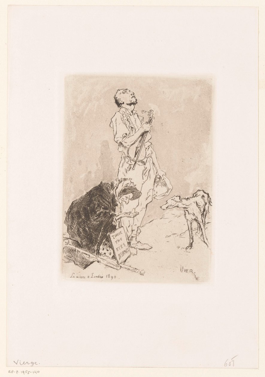 Un homme et une femme mendiant dans la rue (La misère à Londres) - Daniel Urrabieta Vierge