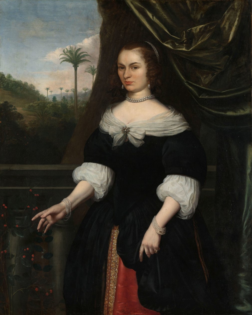 Portrait de Dina Lems, épouse de Jan Valckenburgh - Daniel Vertangen (signed by artist)