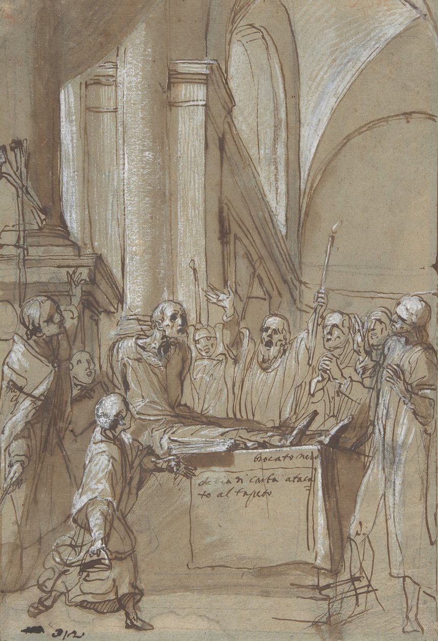 Raymond Diocrès parlant pendant ses funérailles de la vie de Saint Bruno de Cologne - Daniele Crespi