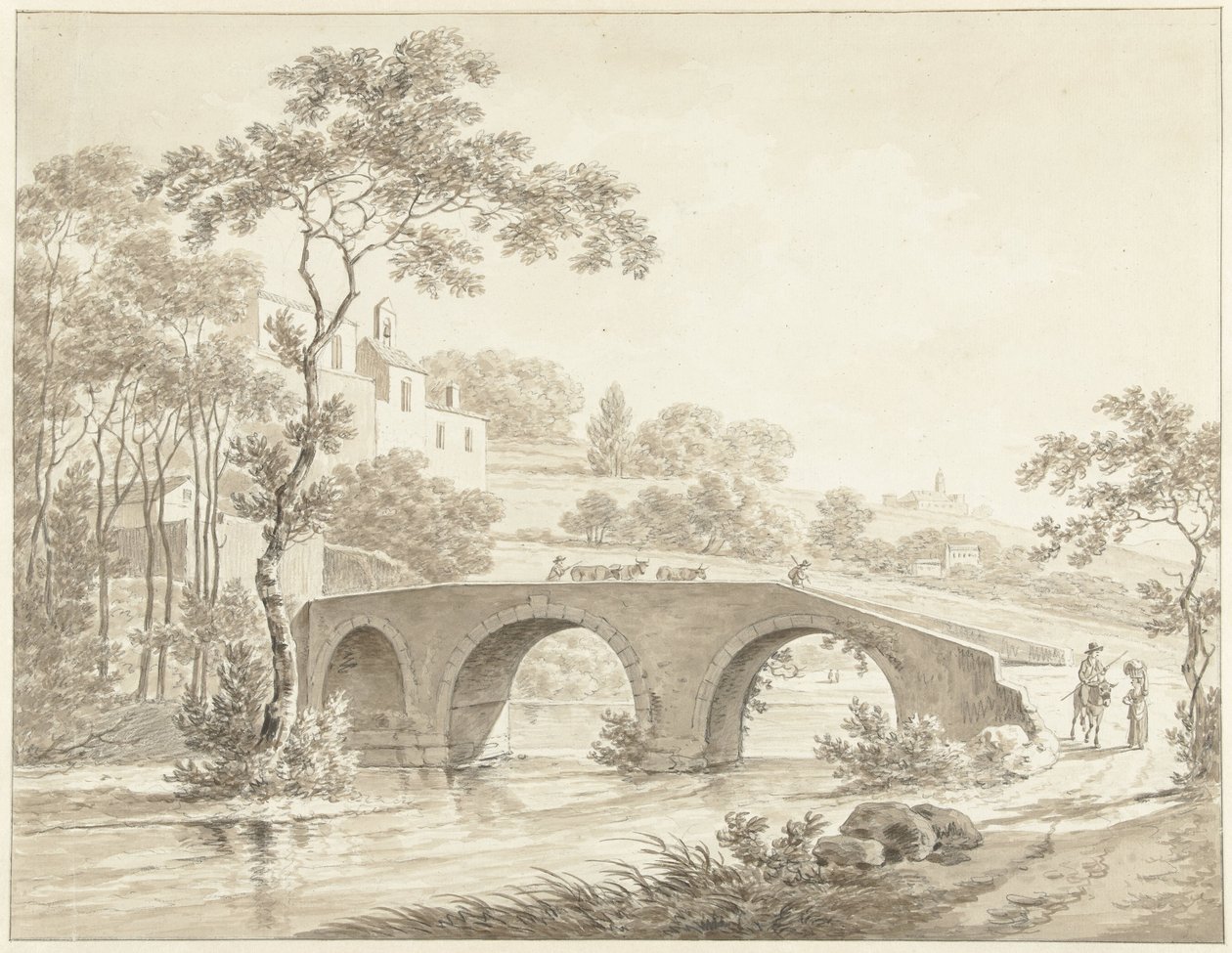 Le pont sur le Tibre à Narni dans la campagne romaine - Daniël Dupré