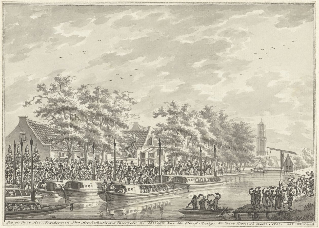 Arrivée des Amstellodamois à Utrecht, 1787 - Daniël Kerkhoff