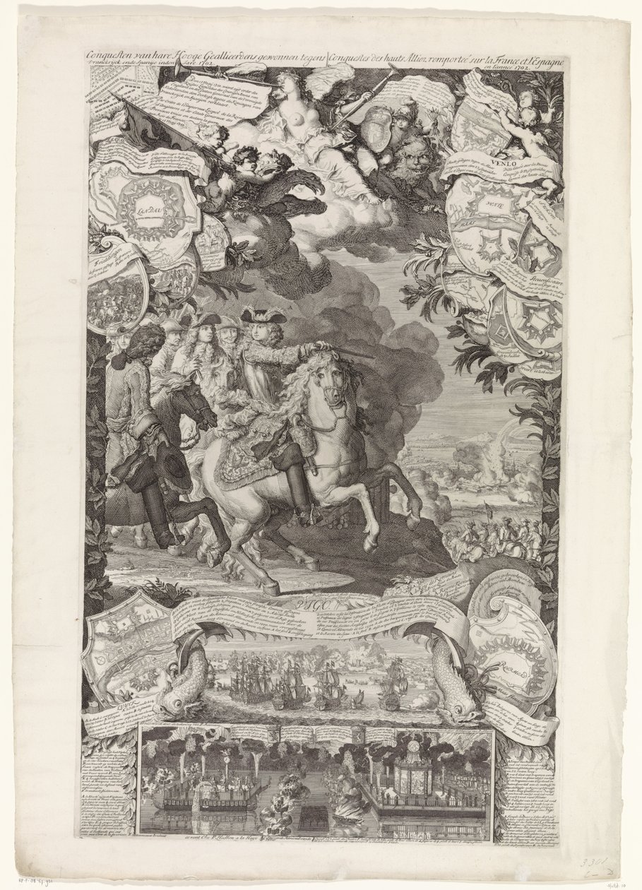 Victoire des alliés sur les Français et les Espagnols, 1702 - Daniël Marot (I)
