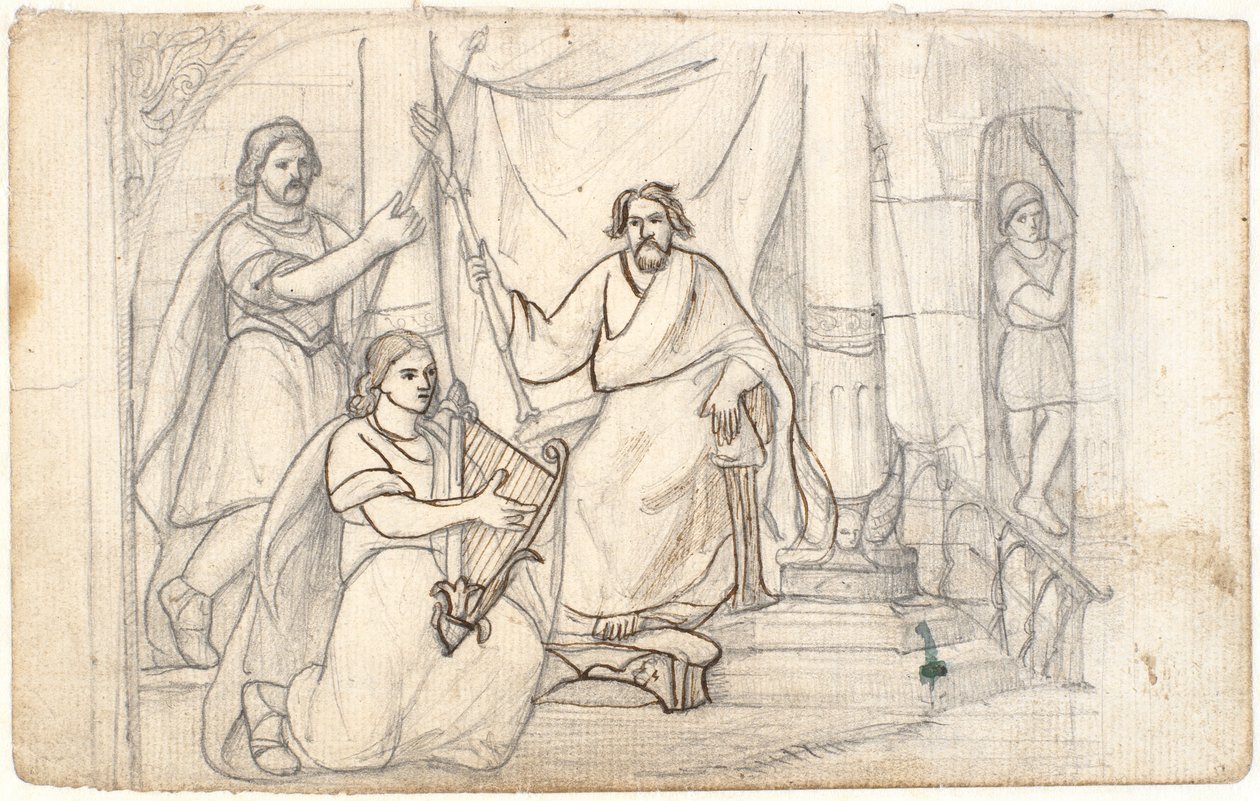 David jouant de la harpe pour Saül - Dankvart Dreyer