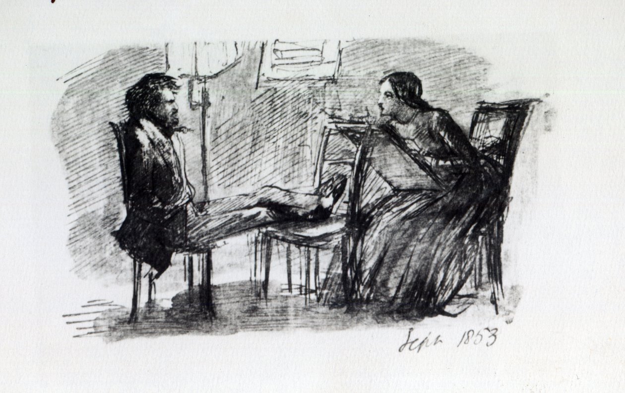 Rossetti esquissé par Elizabeth Siddal, septembre 1853 - Dante Gabriel Charles Rossetti