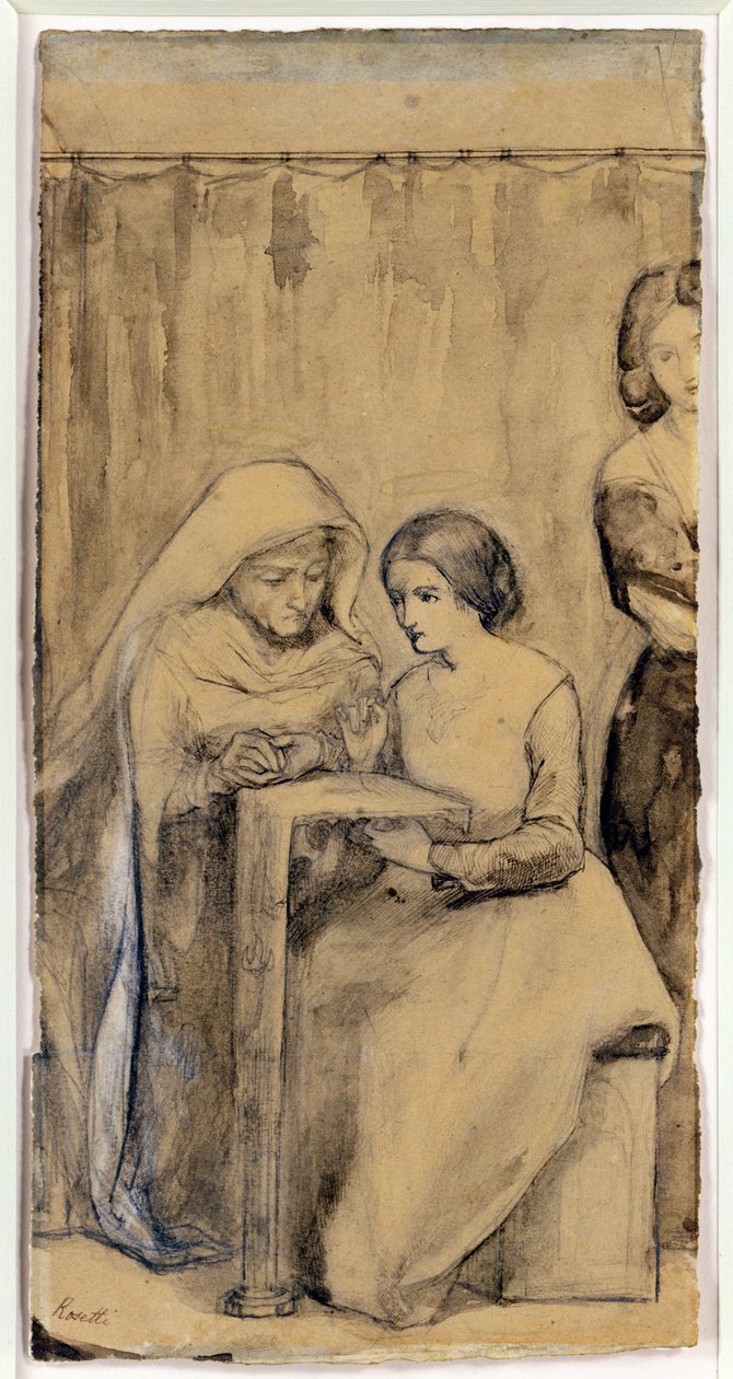 Étude pour La Jeunesse de la Vierge Marie - Dante Gabriel Charles Rossetti