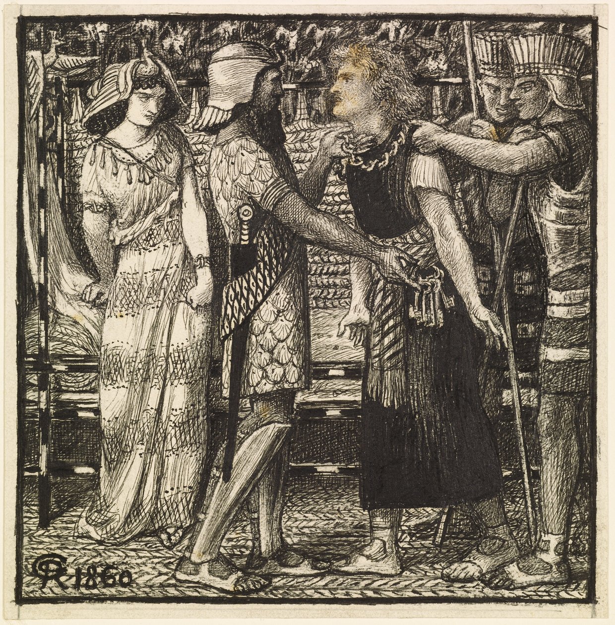 Joseph accusé devant Potiphar (composition finie) - Dante Gabriel Charles Rossetti