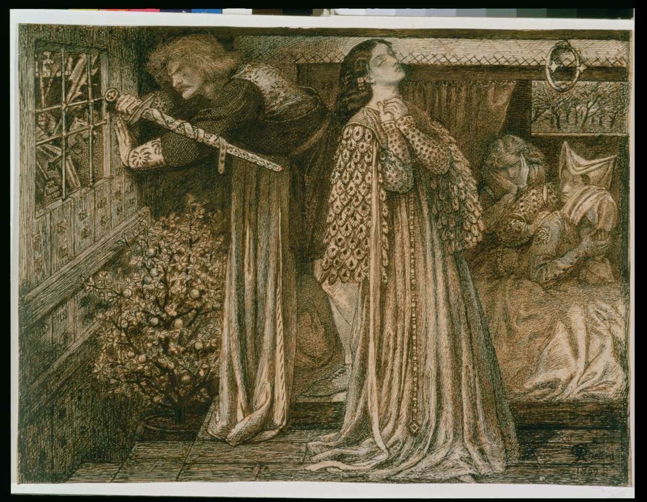 Sir Lancelot dans la chambre de la reine - Dante Gabriel Charles Rossetti