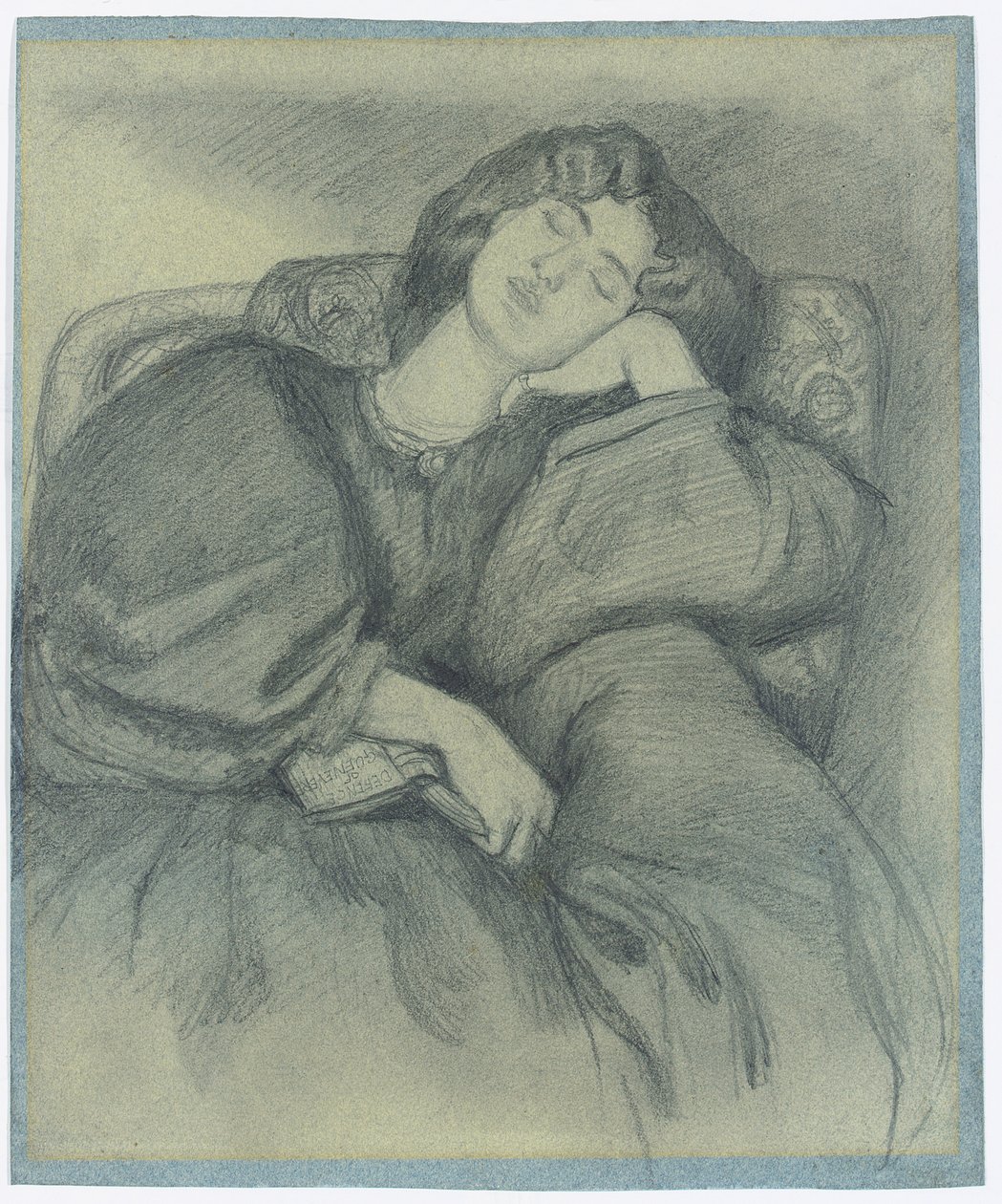 Étude de Jane Morris endormie dans un fauteuil rembourré - Dante Gabriel Charles Rossetti