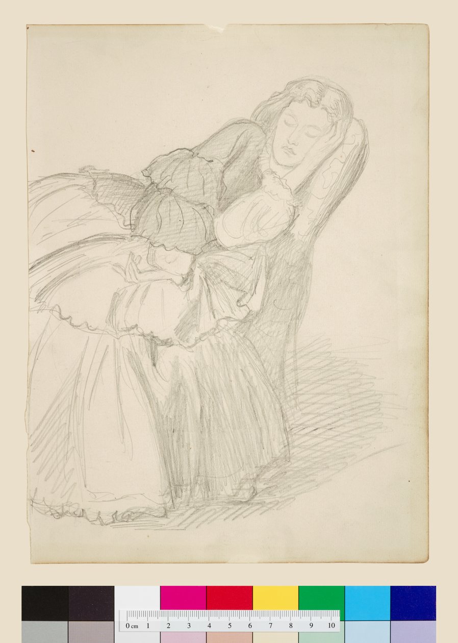 Étude de Ruth Herbert endormie, vers 1858-1859 (crayon) - Dante Gabriel Charles Rossetti