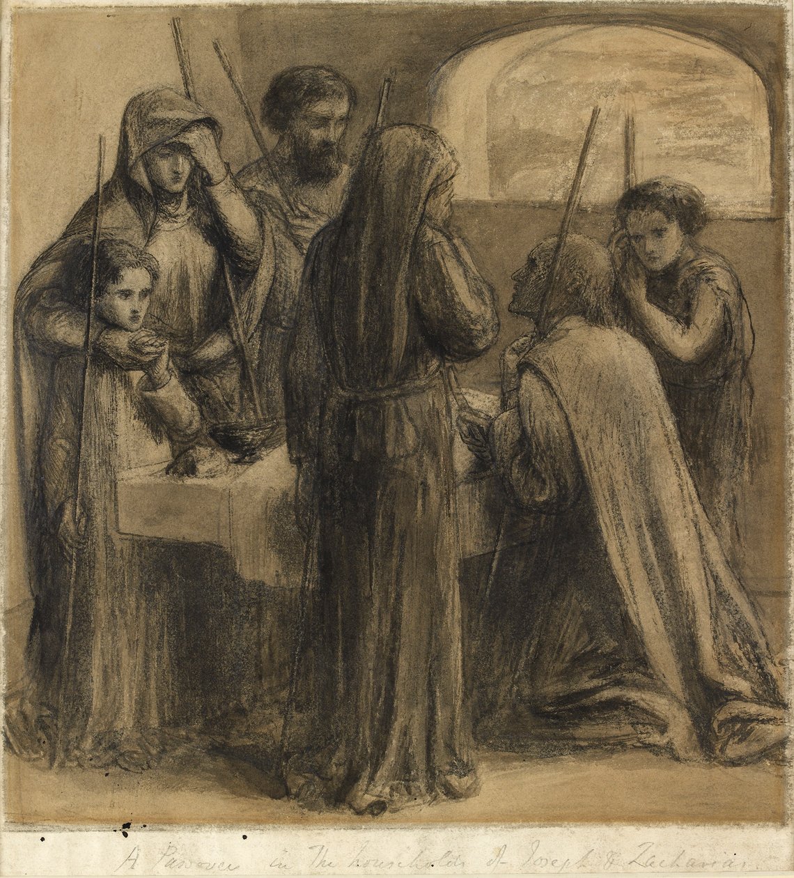 Un Pessah dans la maison de Joseph et Zacharie, vers 1850 - Dante Gabriel Rossetti