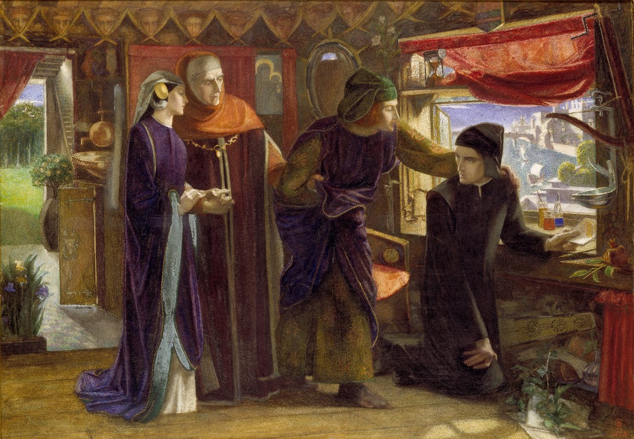 Dante dessinant un ange à l