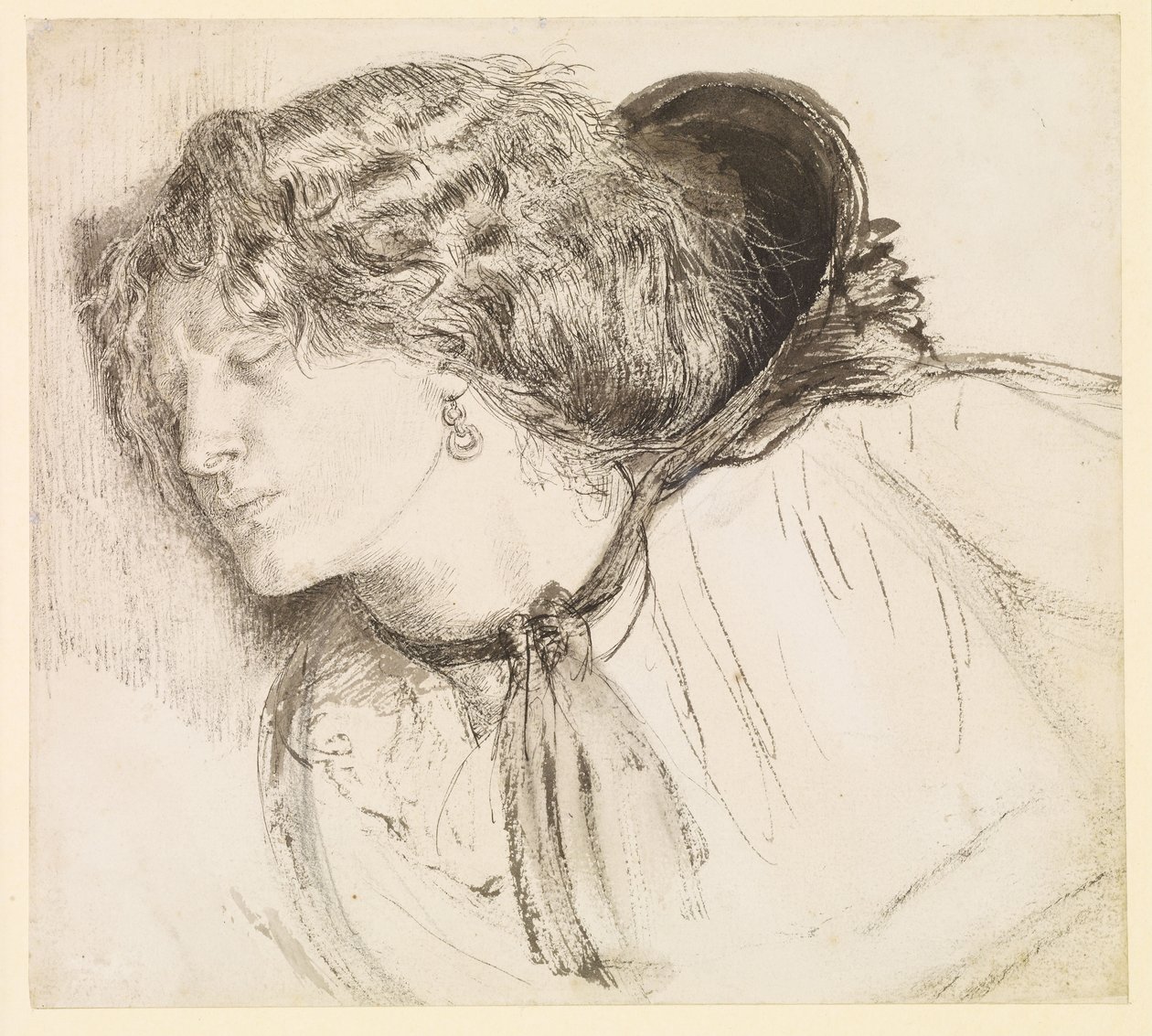 Trouvé - Étude pour la tête de la fille - Dante Gabriel Rossetti