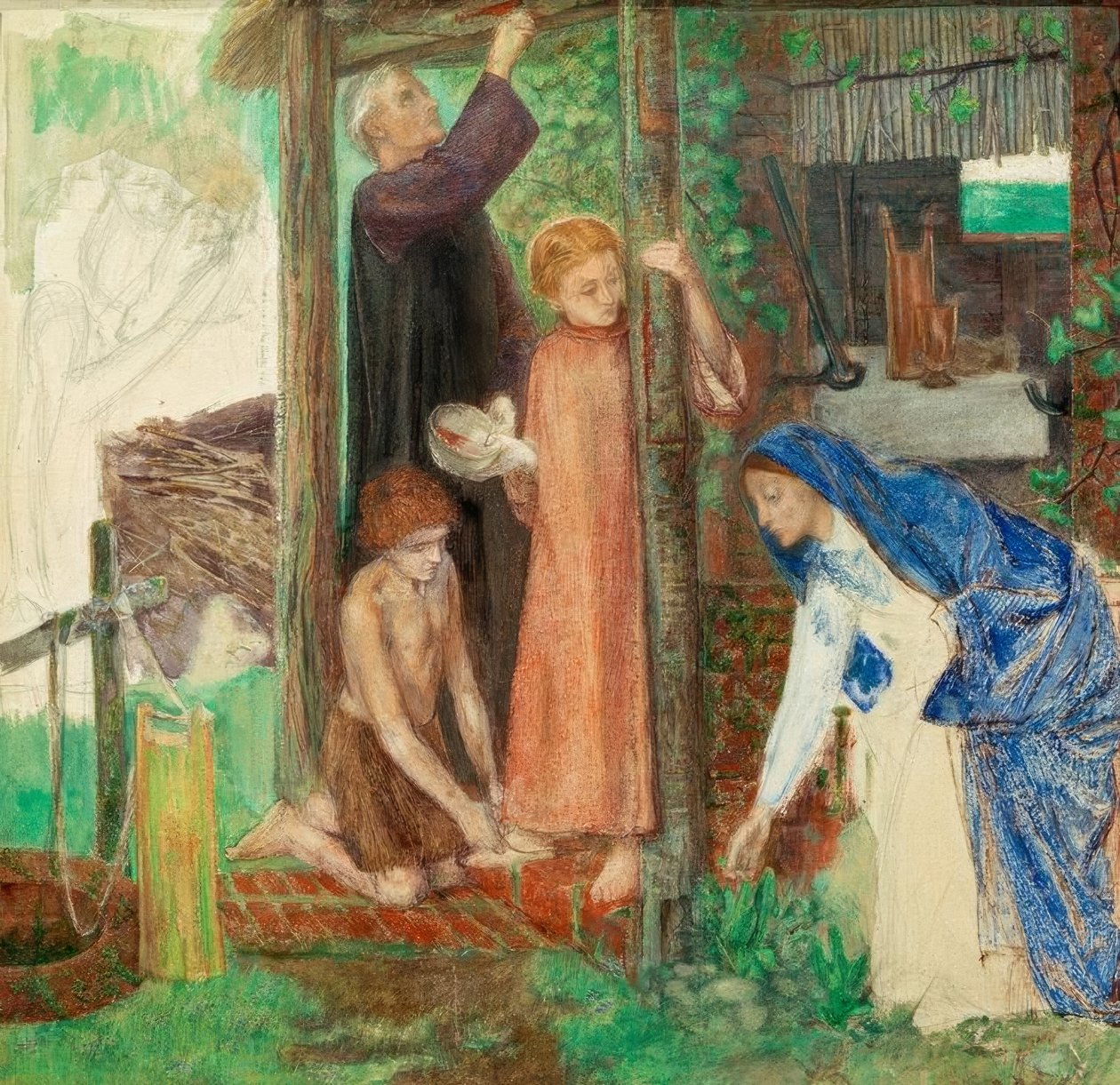 La Pâque dans la Sainte Famille - Dante Gabriel Charles Rossetti