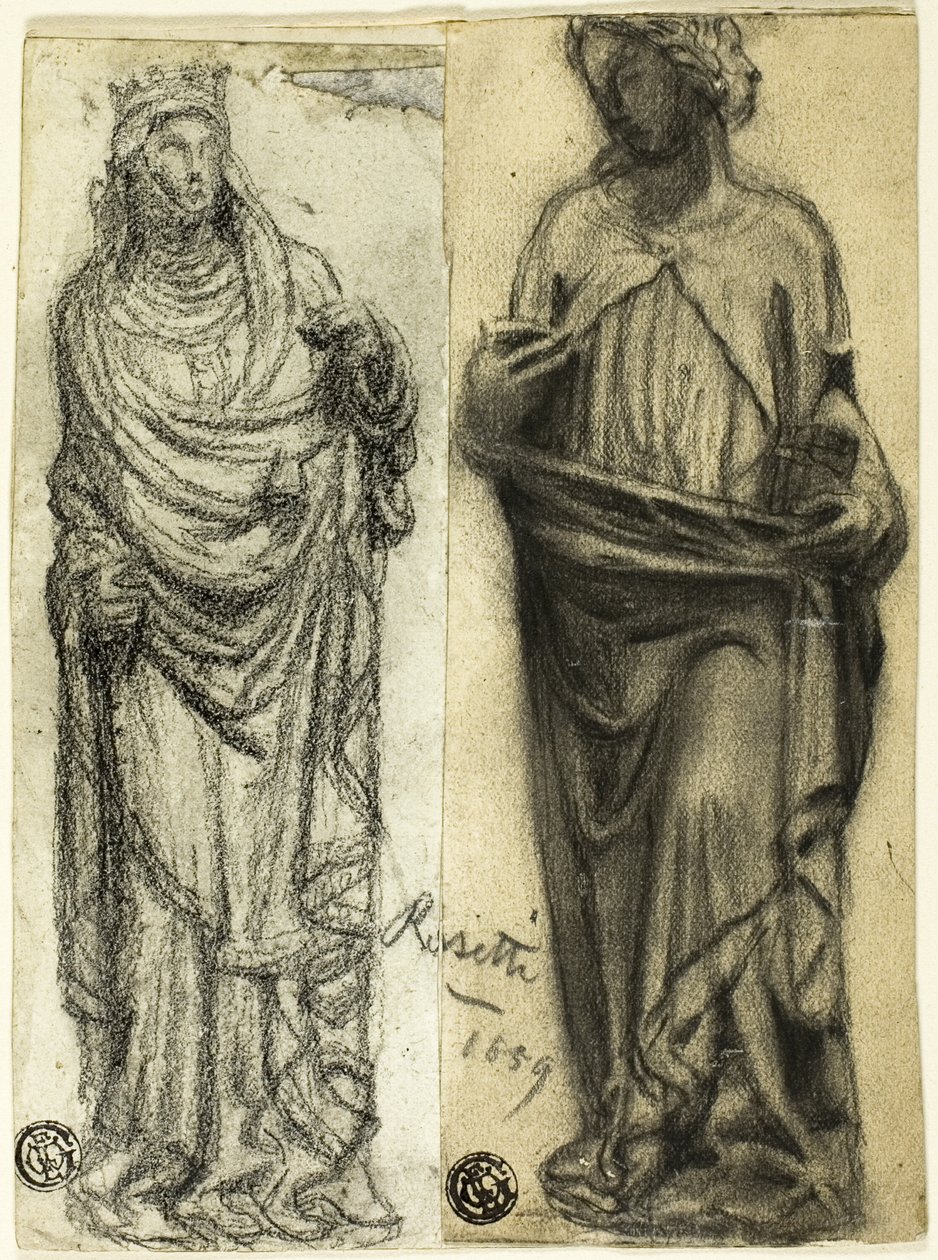 Deux études de sculpture médiévale - Dante Gabriel Rossetti