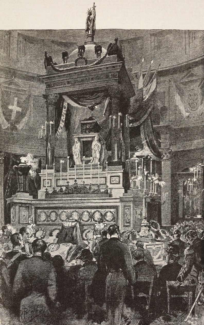 Politiciens et officiers italiens assistant à la cérémonie funéraire de Victor Emmanuel II (1820-1878), roi d