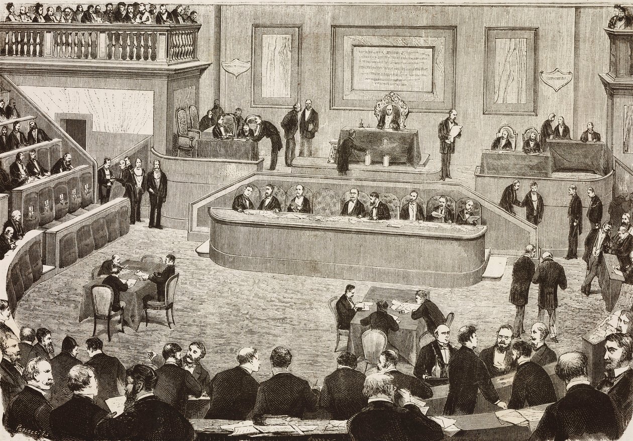 Session du 26 juillet du Sénat italien, Rome, Italie, gravure d