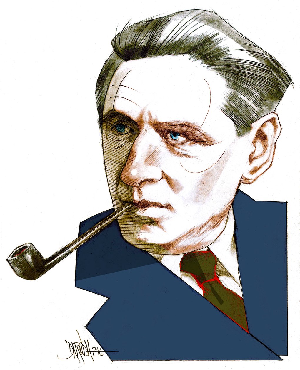 Broch Hermann, 2016 (dessin numérique au crayon de couleur) - Dariush Radpour