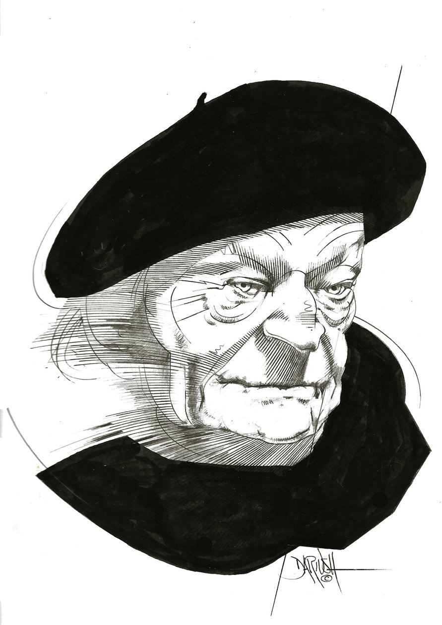 Giuseppe Ungaretti, 2024 (dessin au crayon amélioré numériquement) - Dariush Radpour
