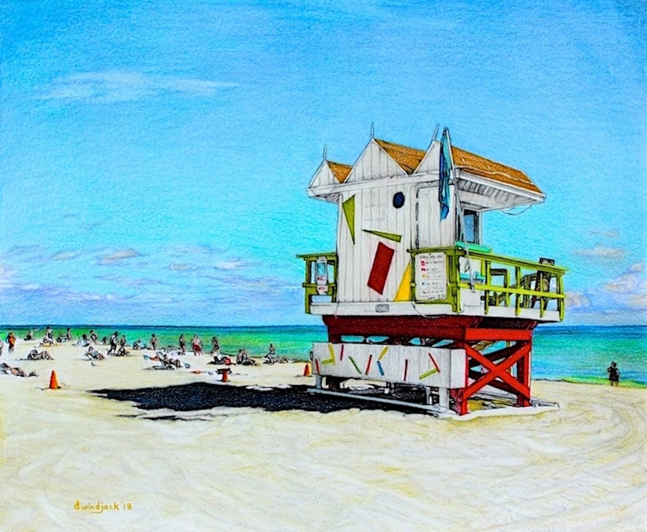 Sable entre mes orteils, 2018 (crayon sur papier) - Darrell Windjack