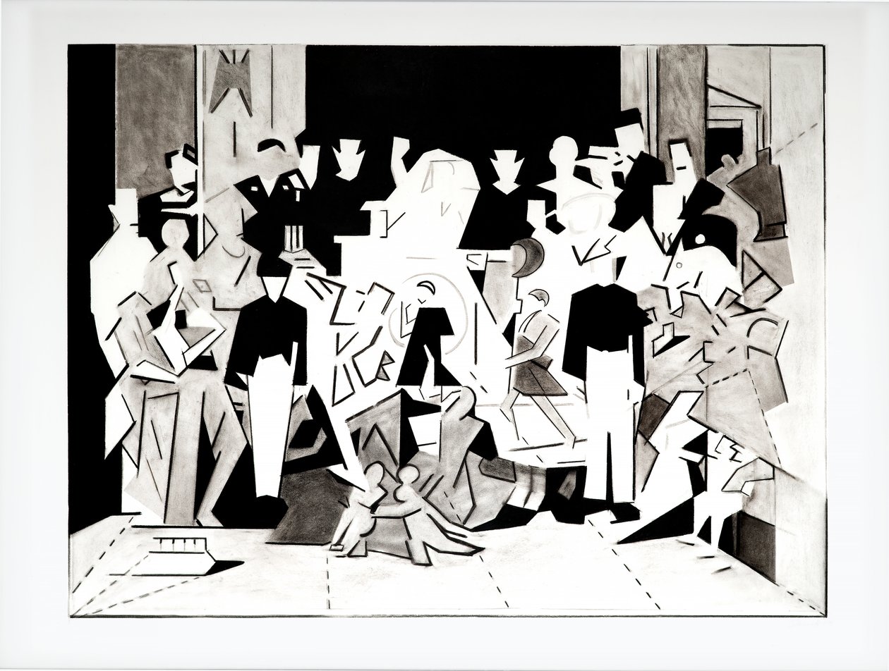 Ballade de Charles et Di version 2, 2018 (fusain sur papier) - Darren Coffield