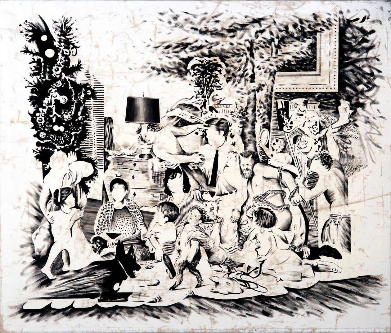 Noël chez les Kennedy, 2016 (huile sur toile) - Darren Coffield