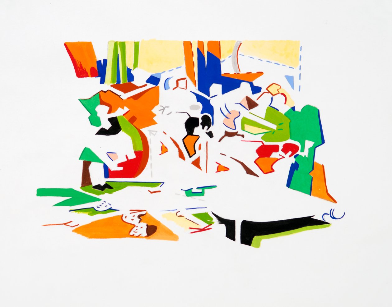 Festin de pan (paysage), 2019 (gouache sur papier) - Darren Coffield